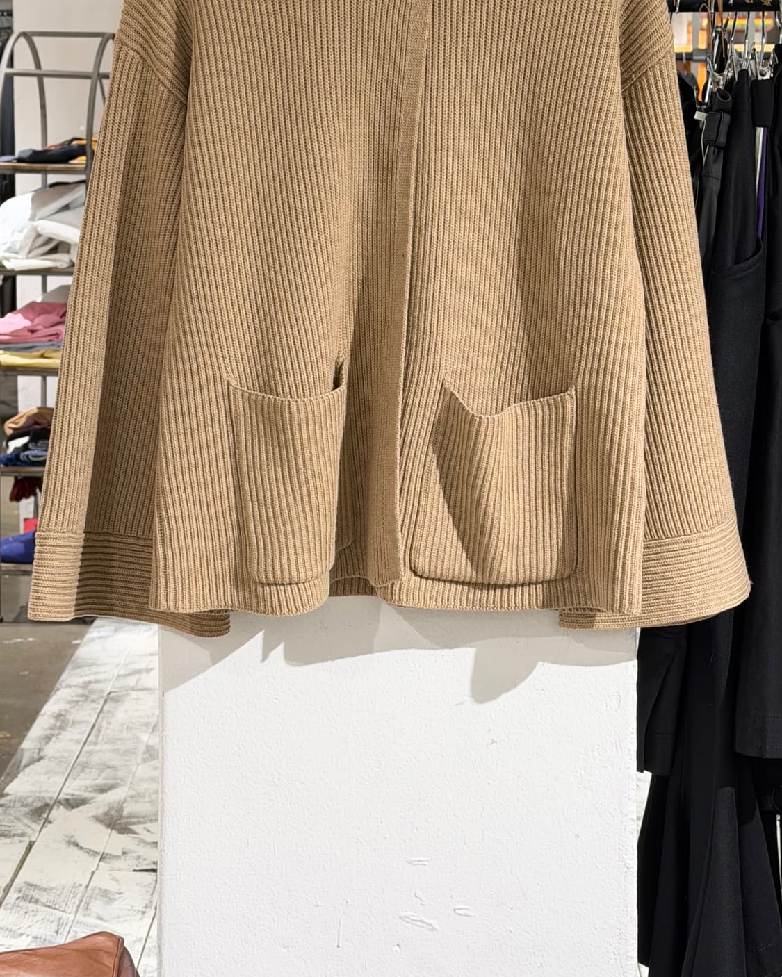 폴로 랄프로렌 브라운 메리노 울 립니트 숄 케이프 상품이미지5