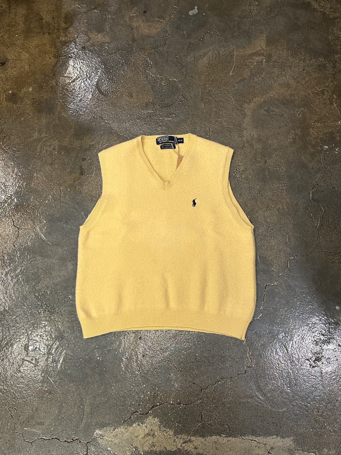 폴로 랄프로렌 옐로우 니트 조끼 M 상품이미지1