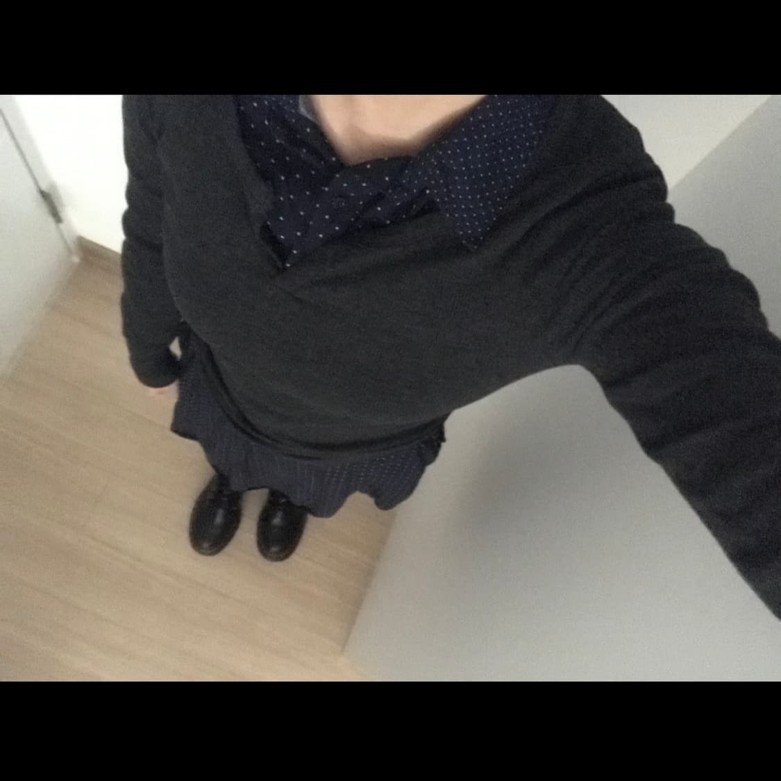 갭 도트 셔츠 미니 원피스 네이비 상품이미지1