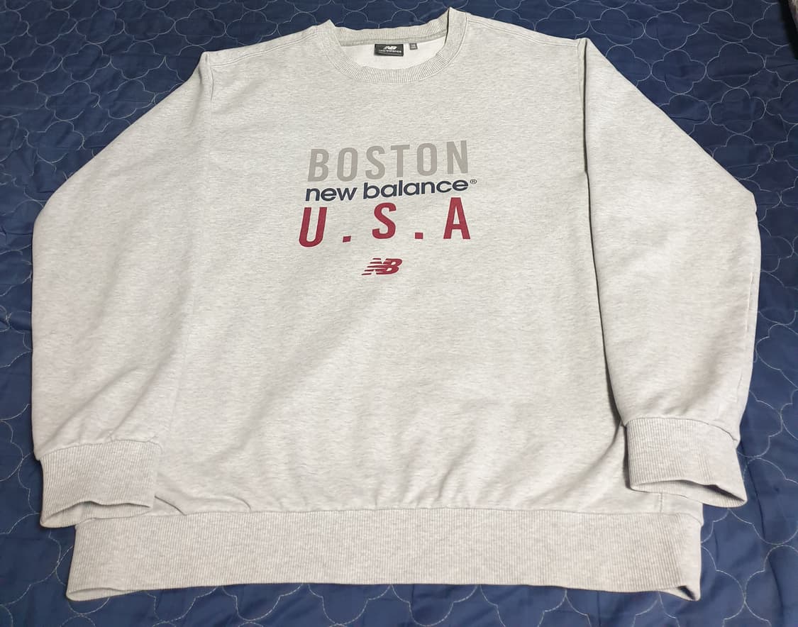 뉴발란스 USA 보스턴 프린팅 맨투맨 그레이 (2XL) 상품이미지1