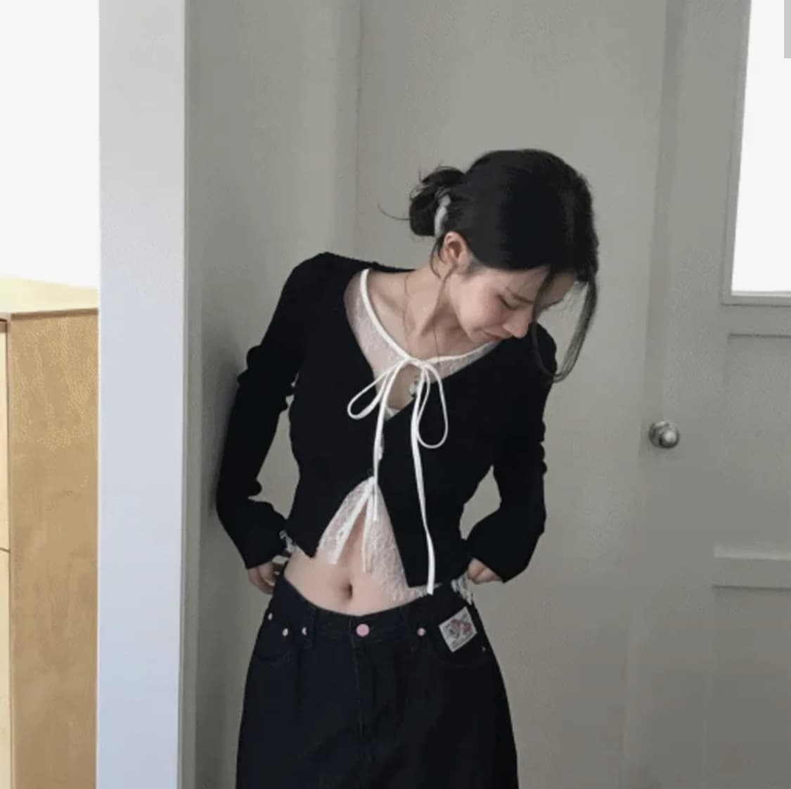 클라우드이모션 day 레이어 블랙 & 레이스 탑 상품이미지1