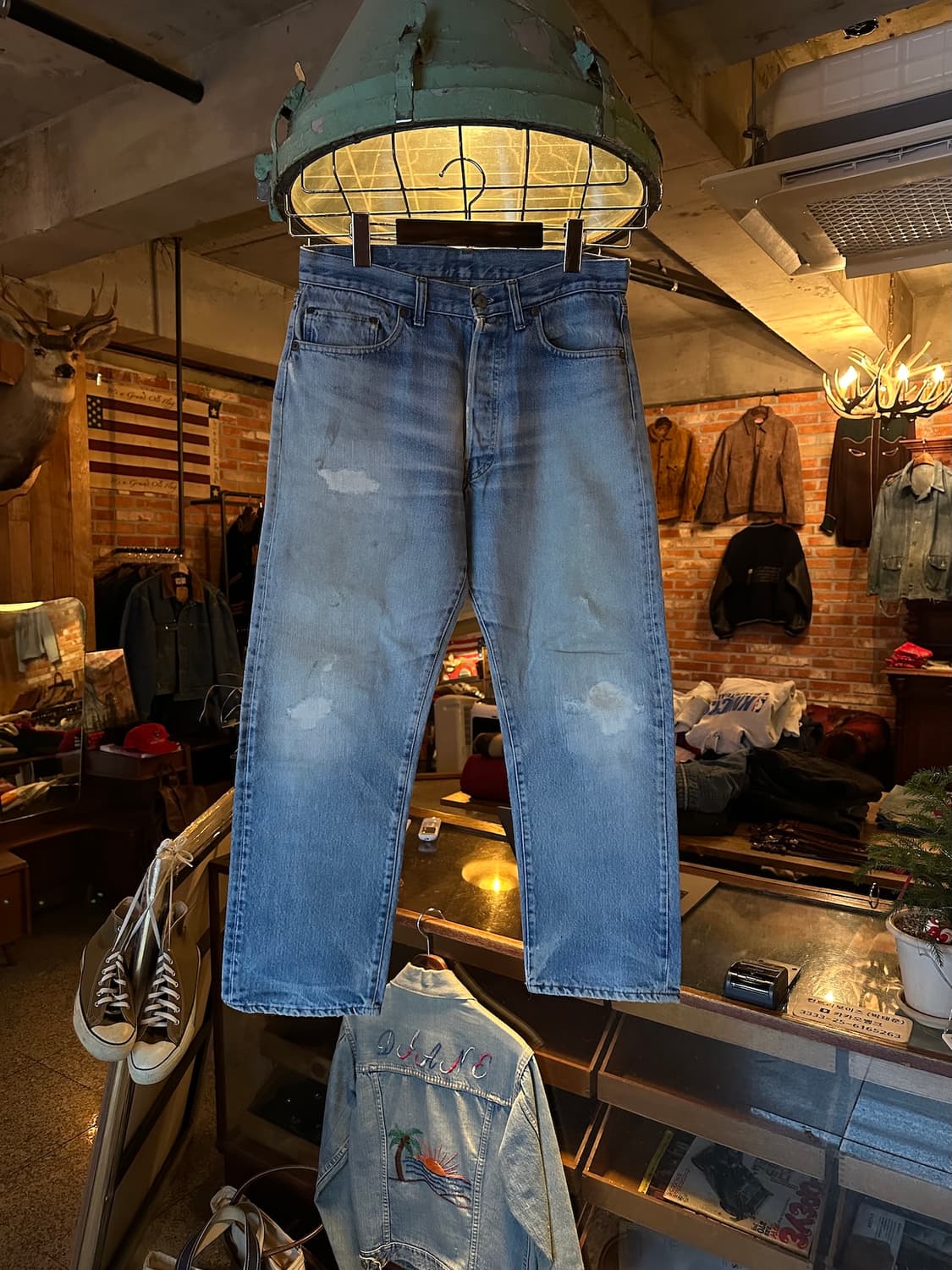 80s USA 빈티지 리바이스 501 66후기 논셀비지 데님 팬츠 상품이미지1