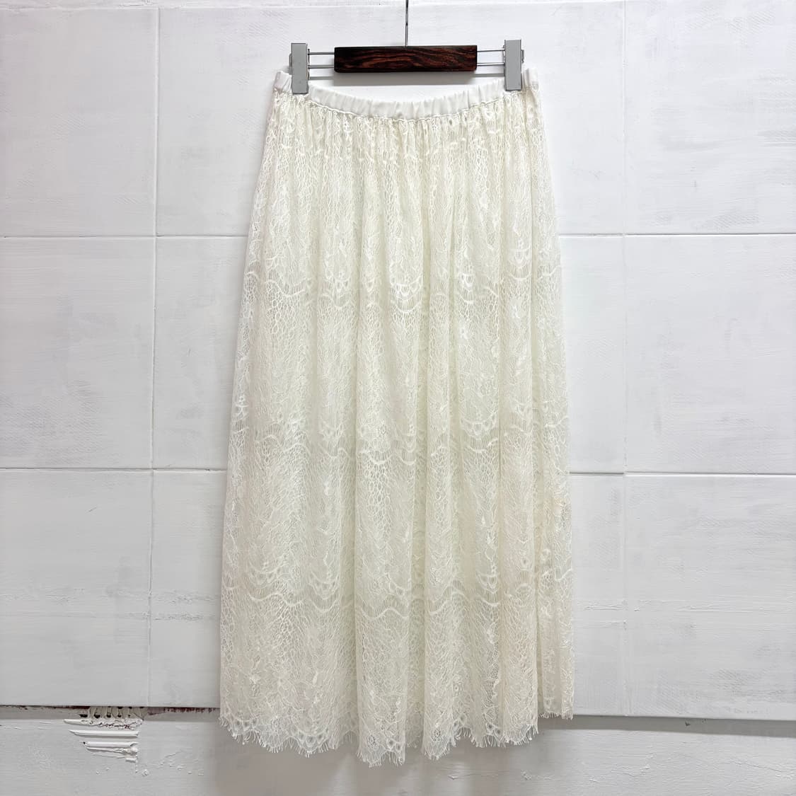 alicia PAGEBOY 화이트 레이어드 레이스 롱 스커트 F JPN  상품이미지1