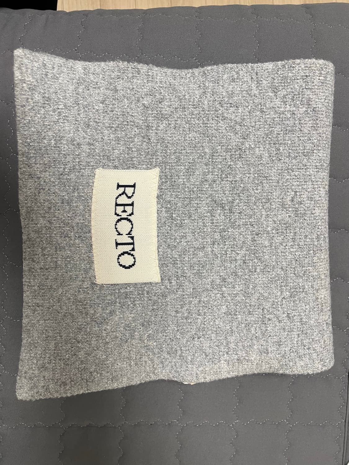 렉토 자카드 로고 컴팩트 머플러 목도리 멜란지 그레이 상품이미지4