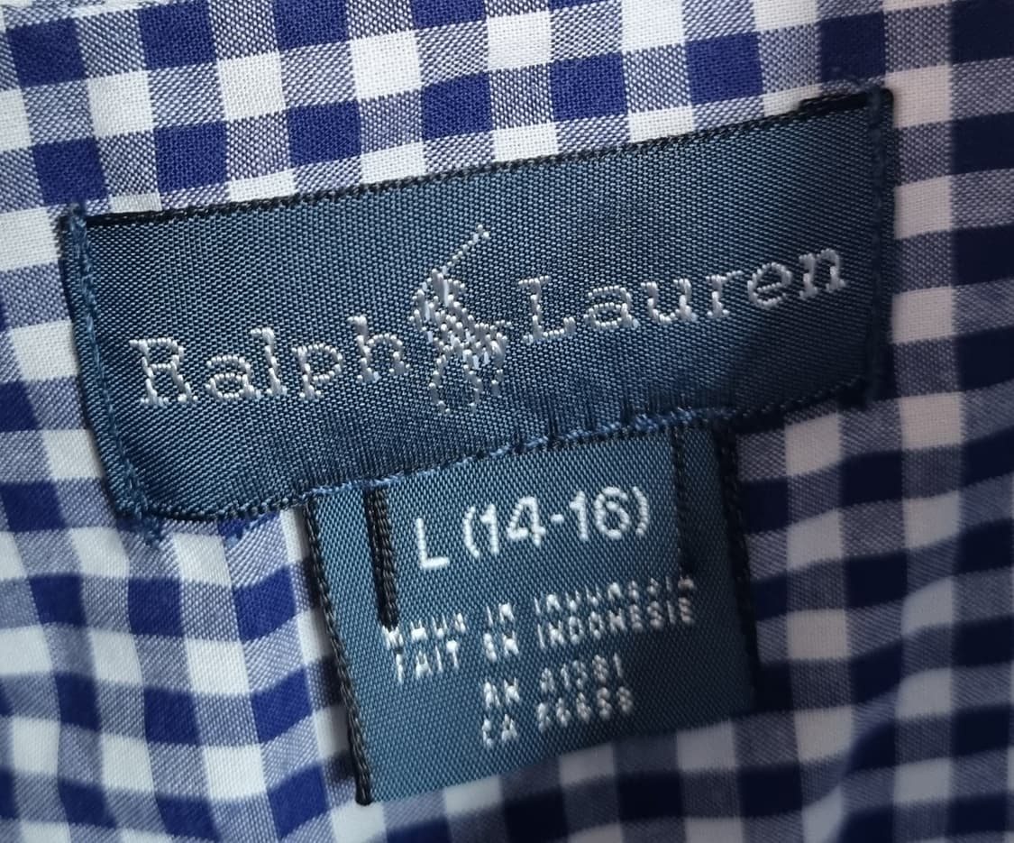 실측 S (55) 폴로랄프로렌 블루 반팔셔츠 상품이미지3