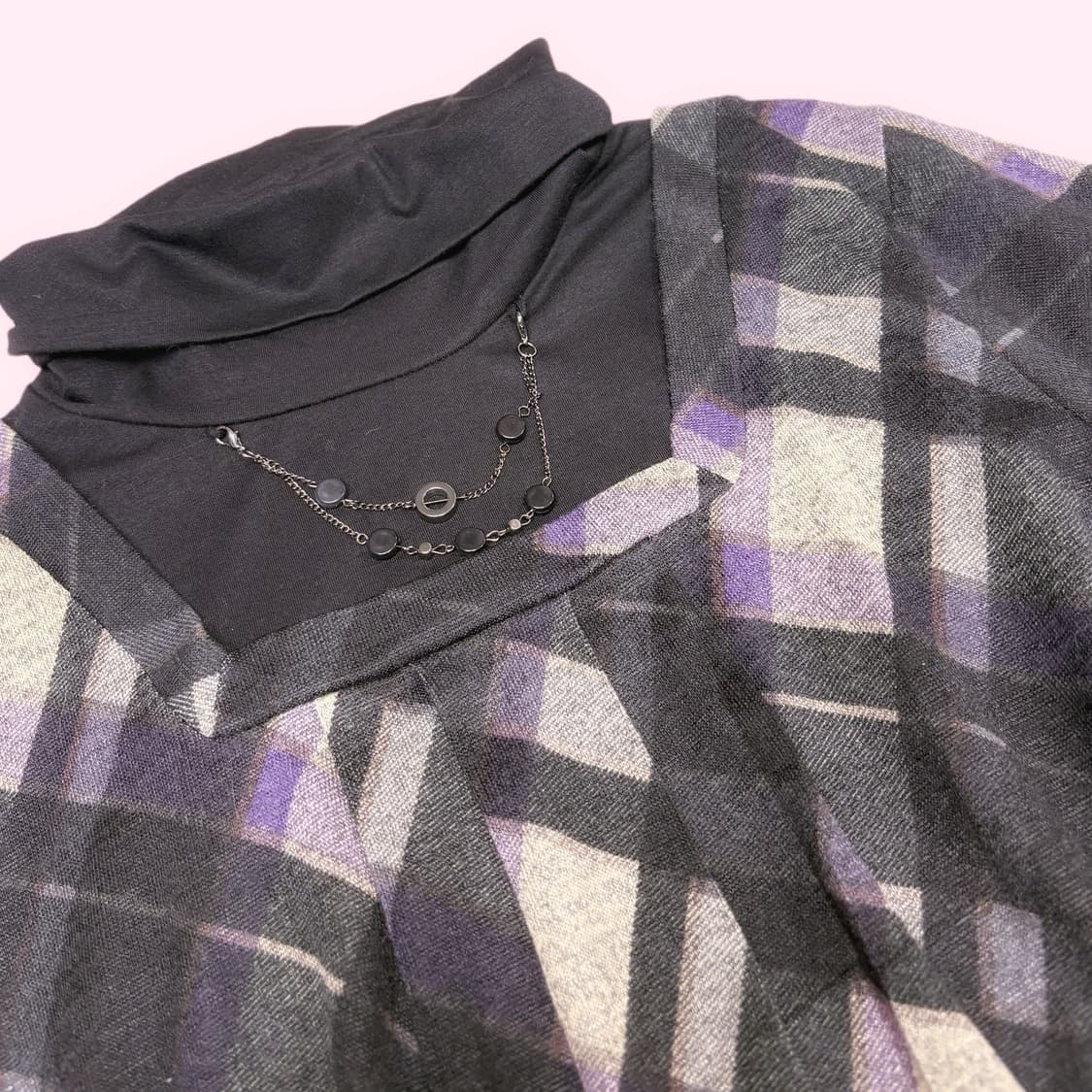 걸서클 시부야 핀터레스트 갸루 목걸이 레이어드 원피스 폴라 긴팔티 상품이미지2