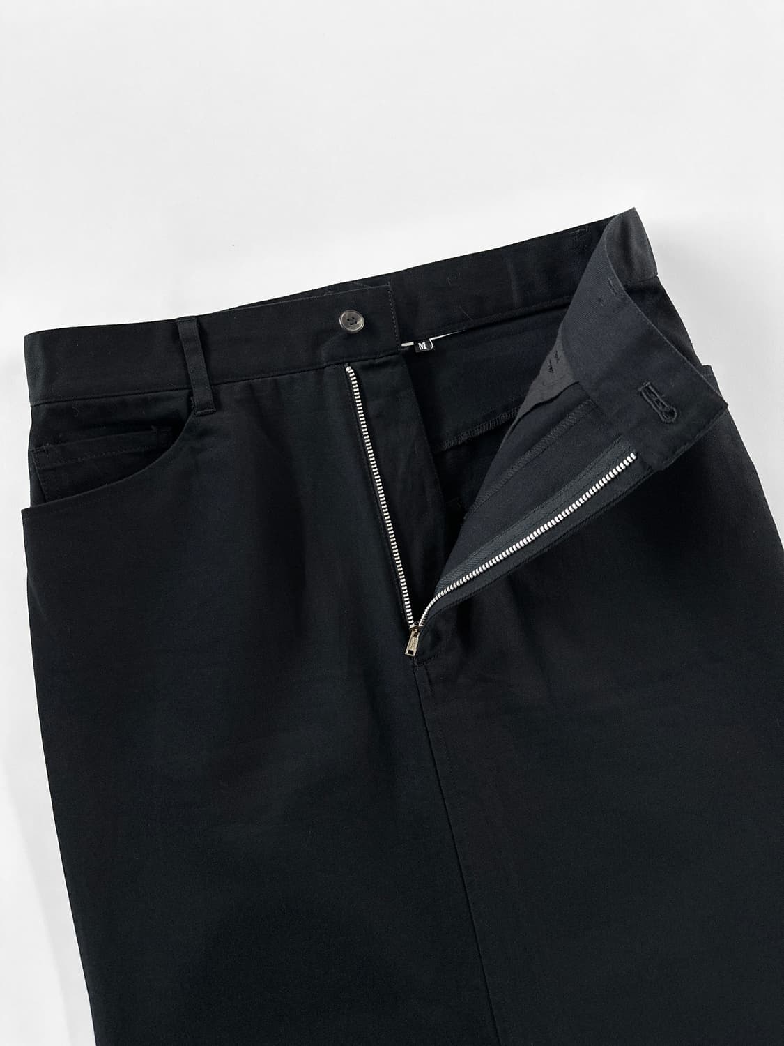 00s 트리콧 꼼데 가르송 블랙 코튼 롱 스커트 상품이미지6