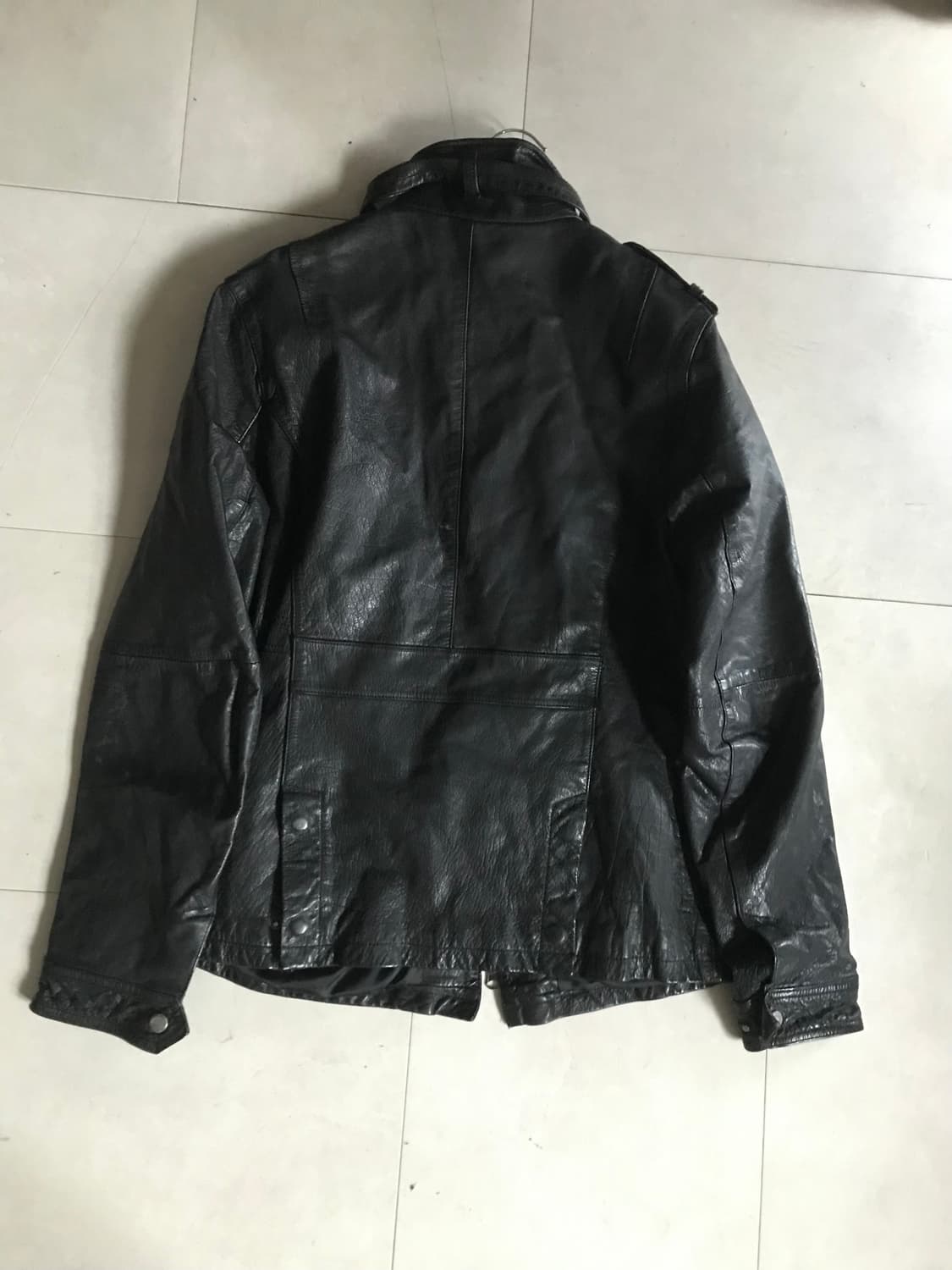 빈티지 넥버클 디테일 레더자켓 상품이미지10