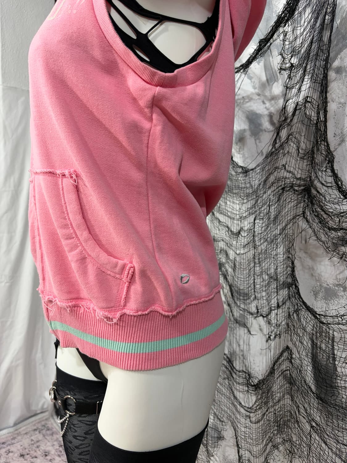 00‘s Y2k kiss mark pink vest  상품이미지9