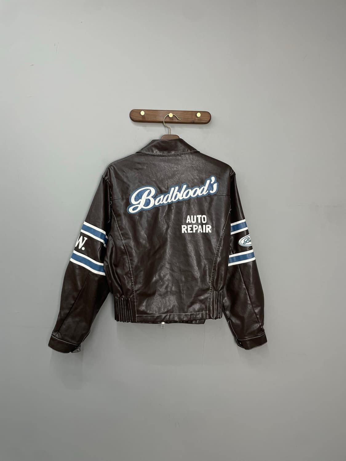 베드블러드 91 레더 브라운 바시티 자켓1663 상품이미지6