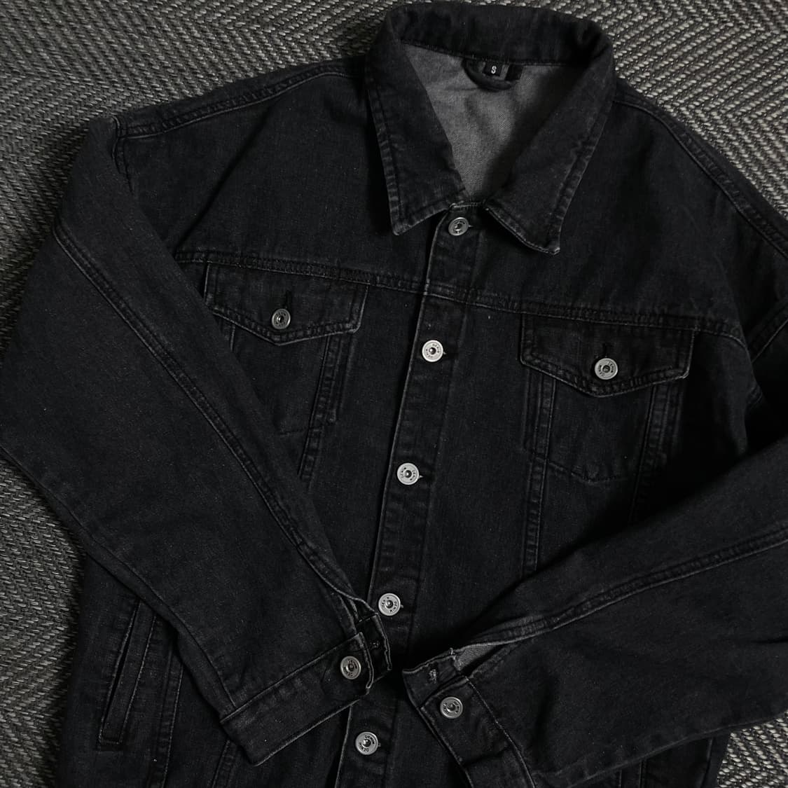 빈티지 흑청 박시핏 데님 트러커 자켓 y 3986 상품이미지6