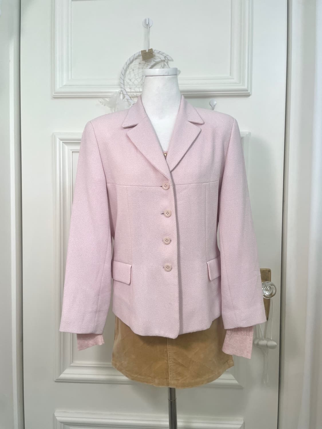 pink tweed mood basic spring jacket 상품이미지5