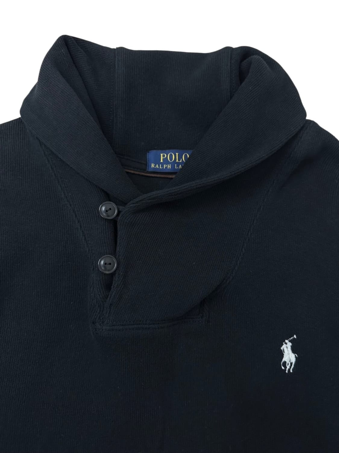 폴로 숄카라 니트 블랙 (XL) 상품이미지3