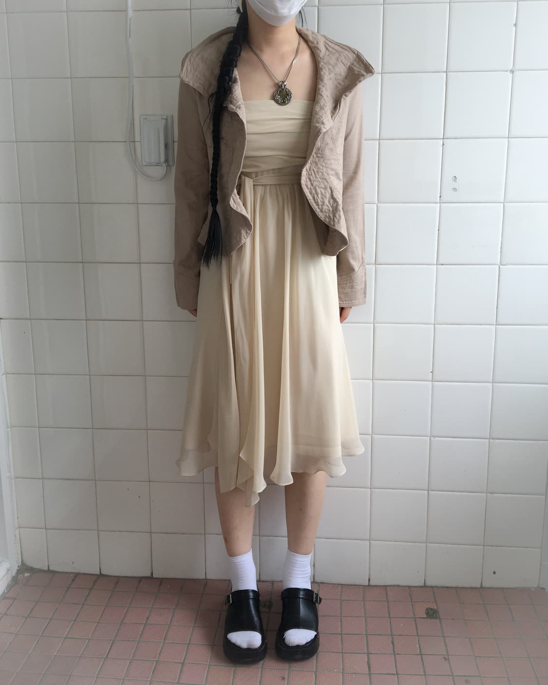 Tied shirring onepieece 상품이미지5