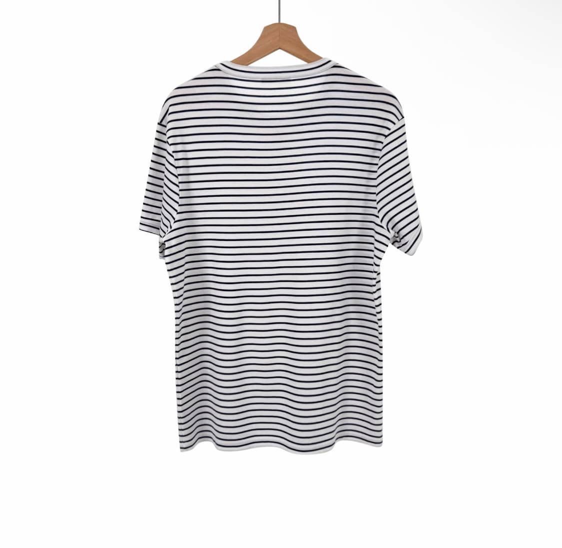 [XL] 프라다 여성 삼각로고 스트라이프 반팔 티셔츠 화이트 UJN824 상품이미지3