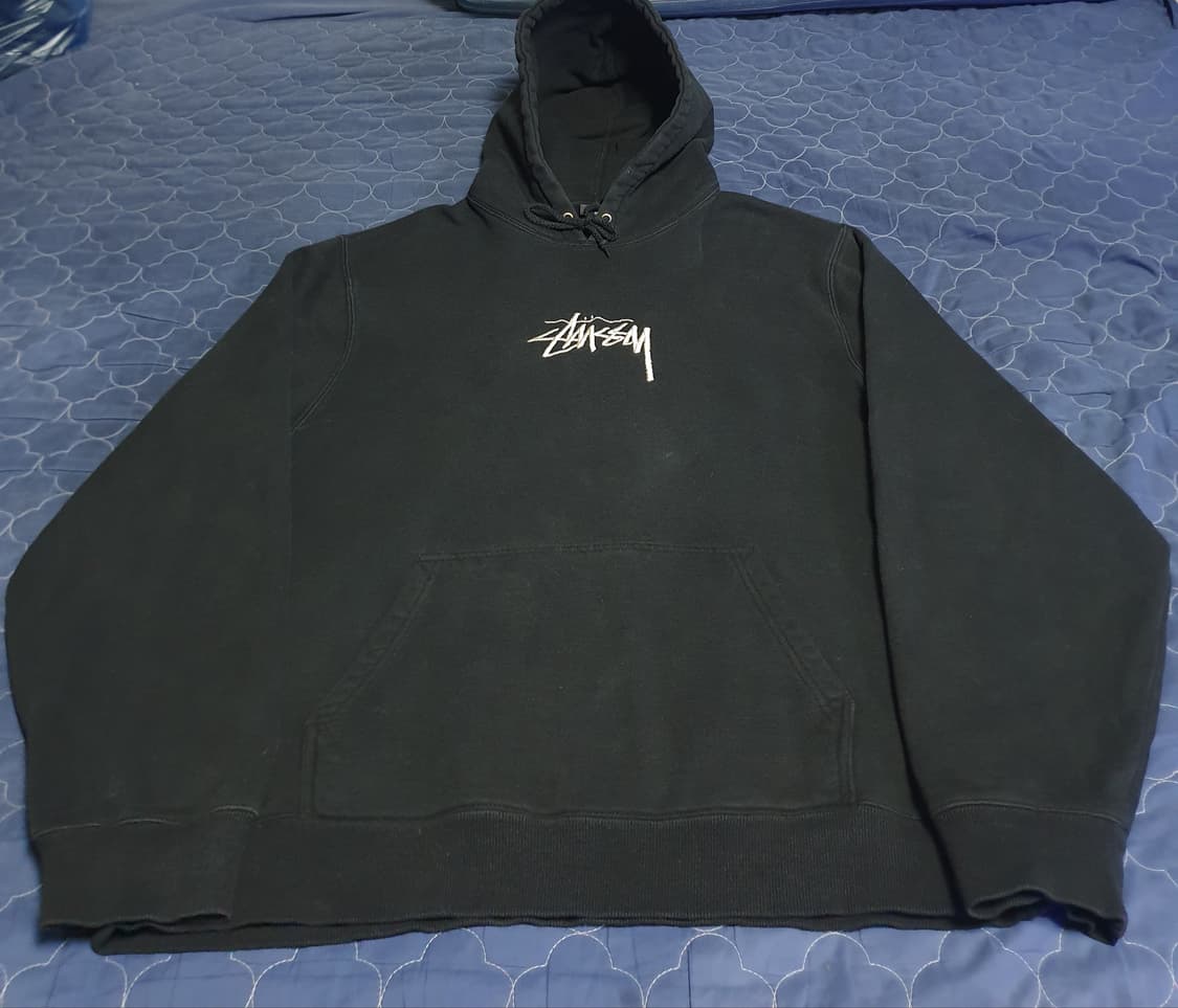 스투시 미드 스탁로고 후드티 블랙 (XXL) 상품이미지1