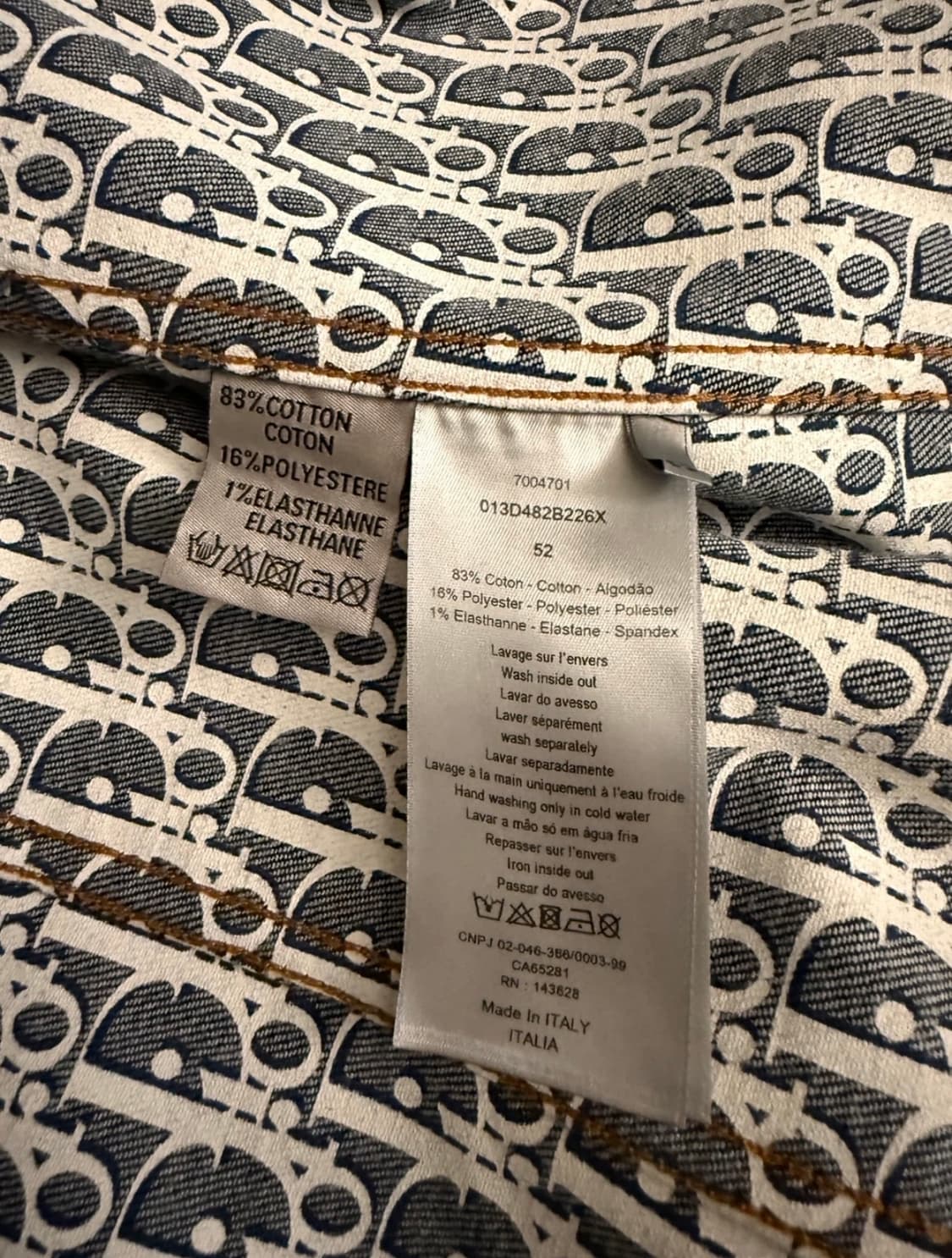 디올 오블리크 데님 자켓 52사이즈 상품이미지6