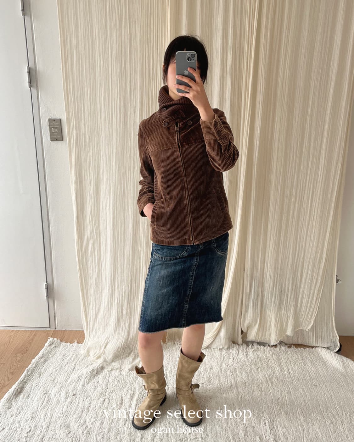 vintage midi denim skirt 상품이미지6