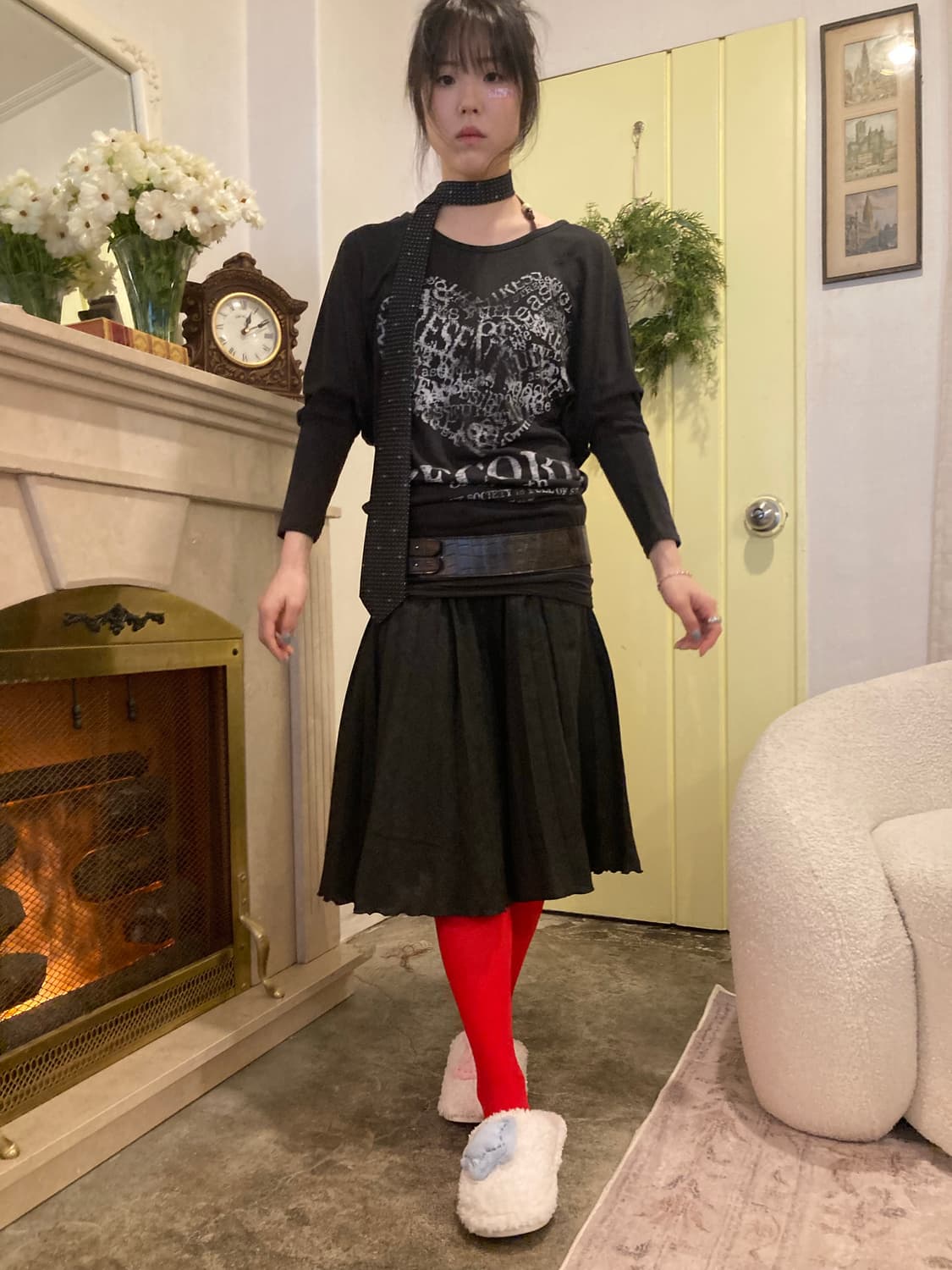 갸루 펑크 빈티지 코디세트 3pcs 상품이미지7