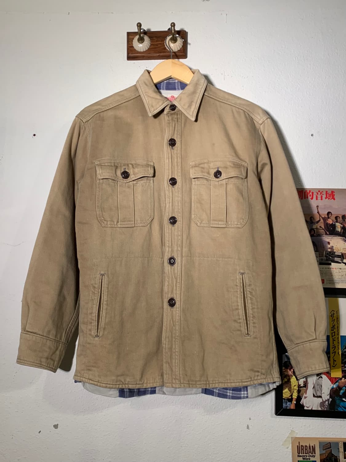 할리우드랜치마켓 베이지 패치워크 체크 자켓 상품이미지2