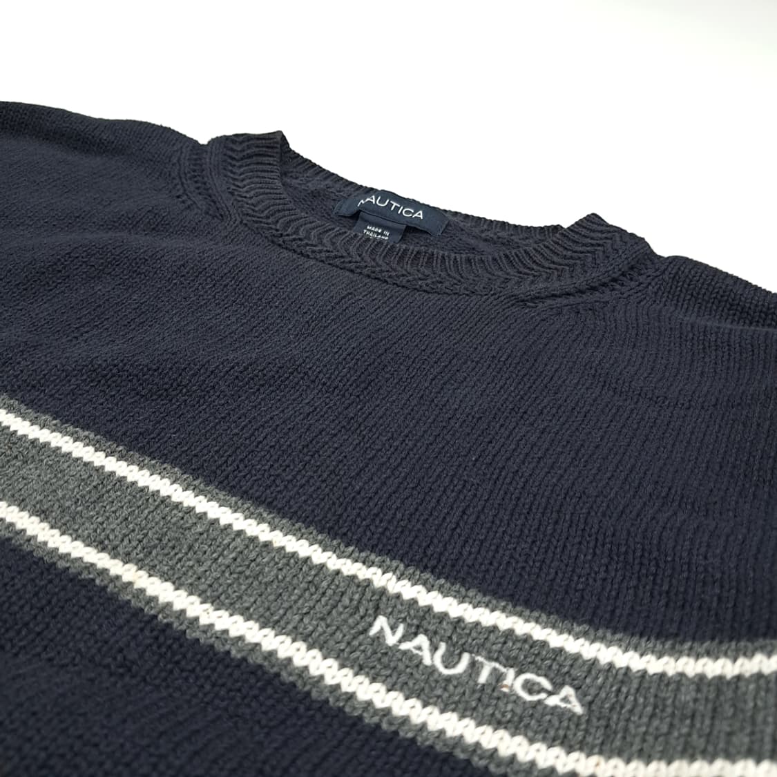 CN976 L 노티카 다크네이비 포인트 스트라이프 긴팔 니트 스웨터 상품이미지4