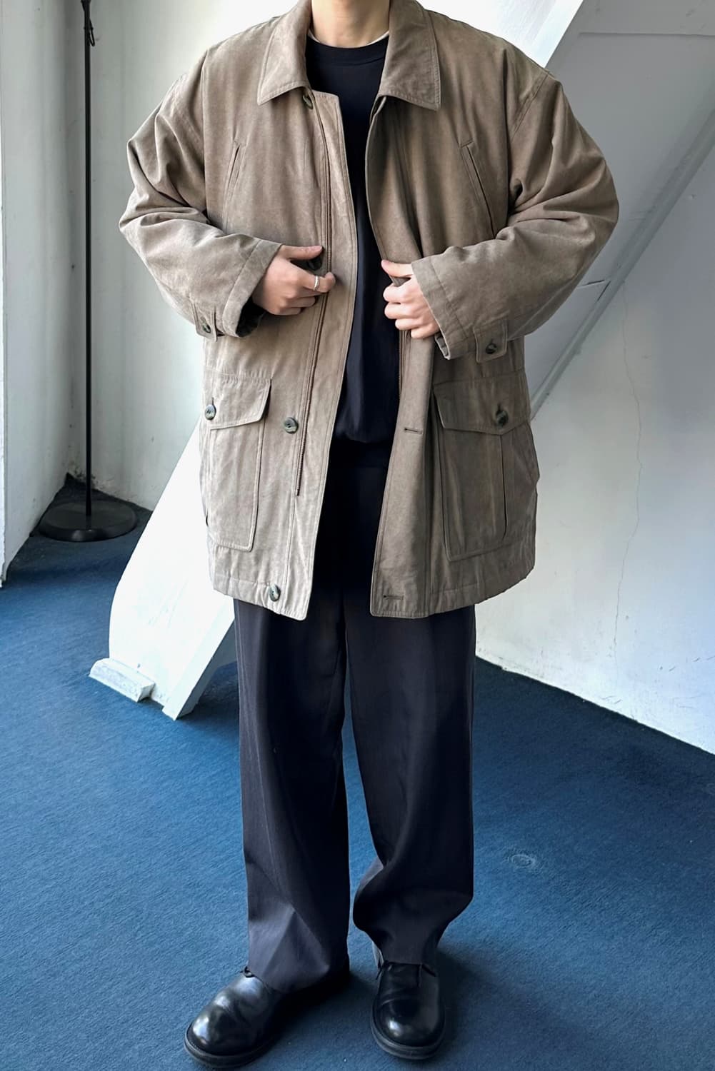 Fake suede high count padded mil mid coa 상품이미지4