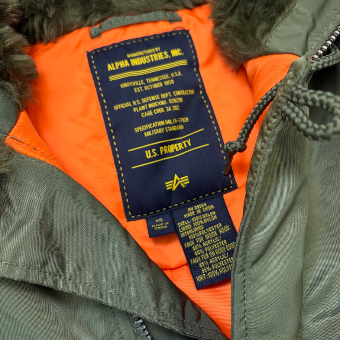 알파인더스트리 n3b 야상파카 xs 상품이미지2