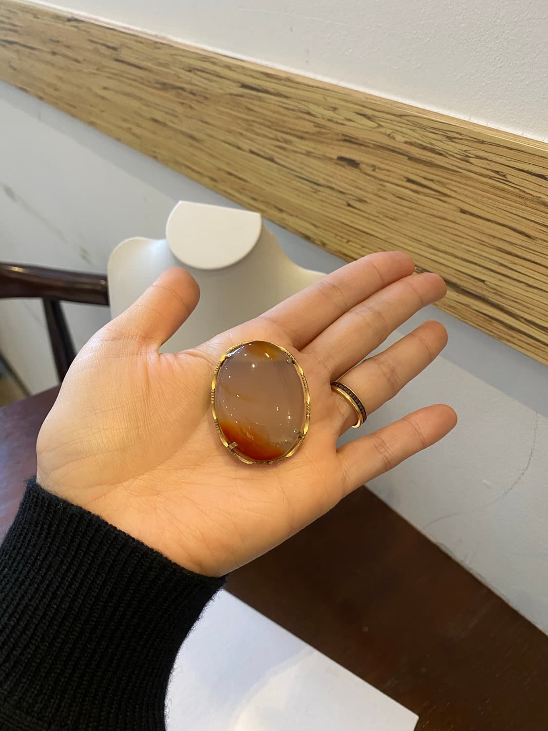 천연 마노석 빈티지 팬던트 겸 브로치 상품이미지3