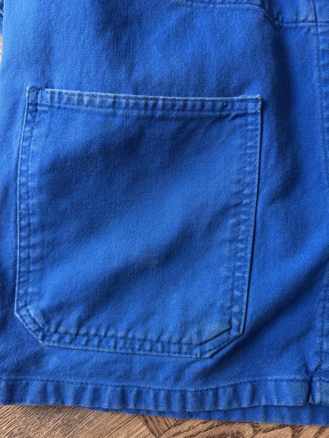 [M]빈티지 더티 페이딩 잉크블루 프렌치 워크 자켓 상품이미지4