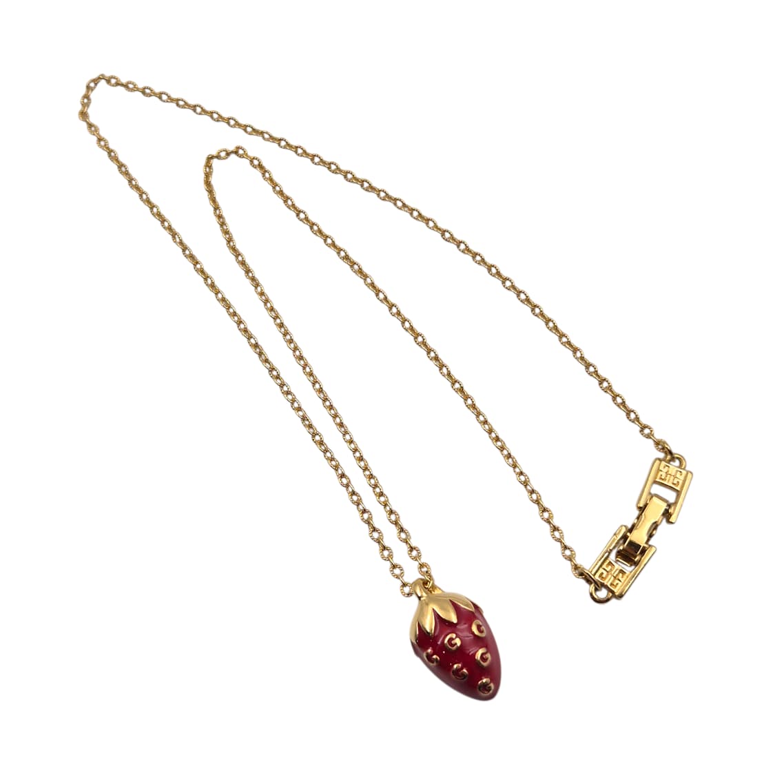 80s 지방시 레어 딸기 로고 비쥬 목걸이 상품이미지2