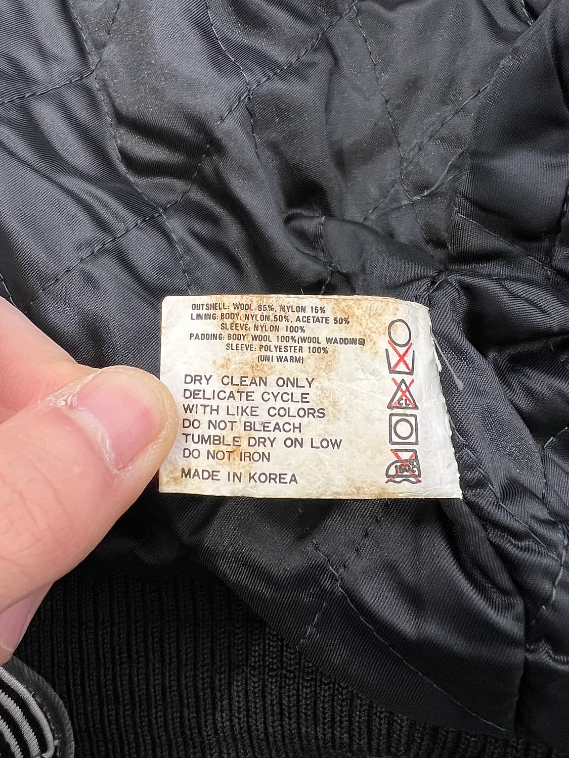 90s 나이키 삼나스포츠 블랙 앤 그레이 울 바시티 자켓 상품이미지10