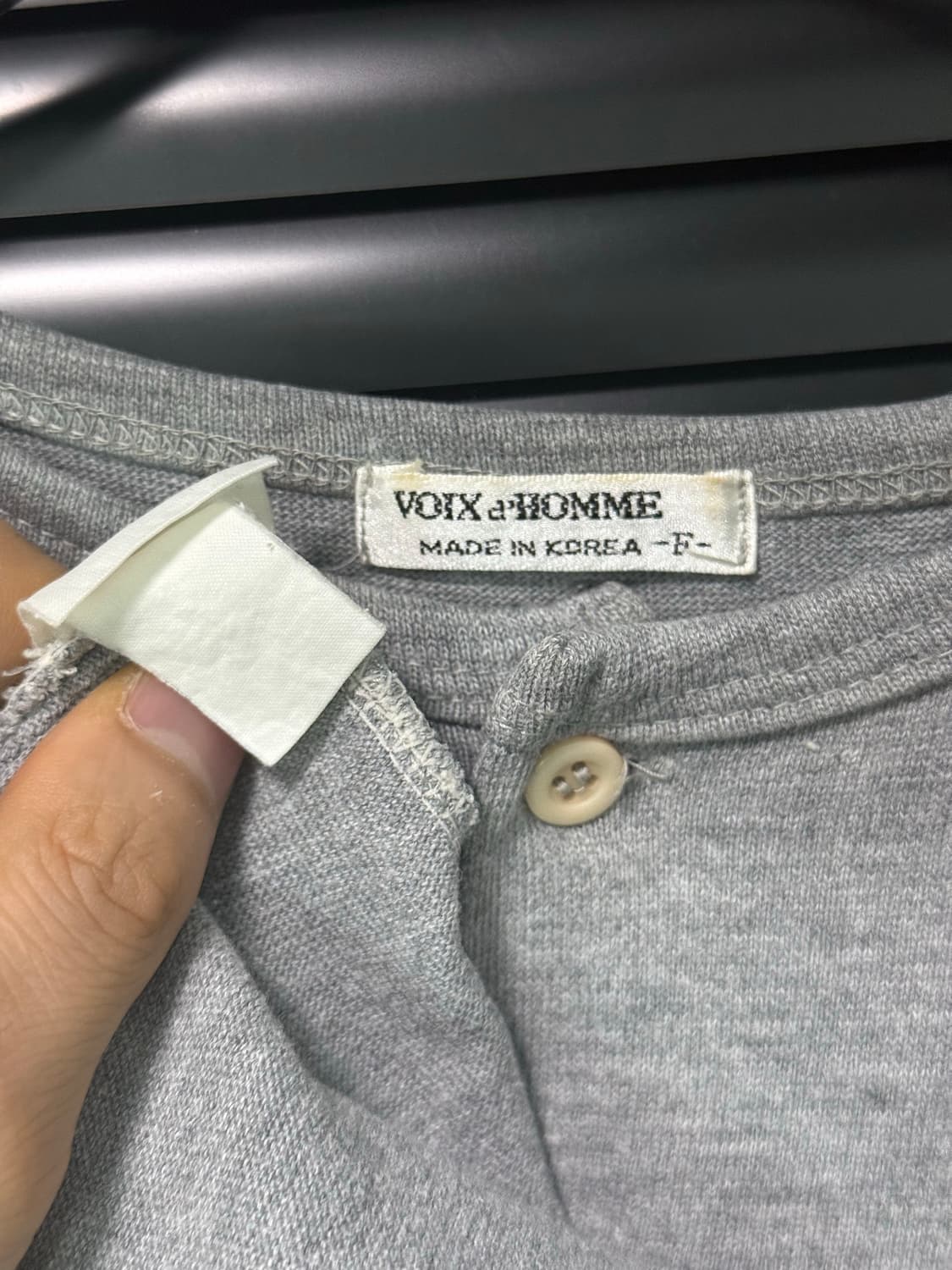 VOIXd HOMME 인디언 나바호 패턴 문양 자수 헨리넥 반팔 그레이 상품이미지6