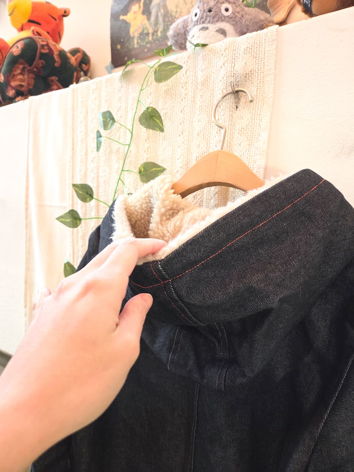 양털 안감 데님 후드 아우터 상품이미지6