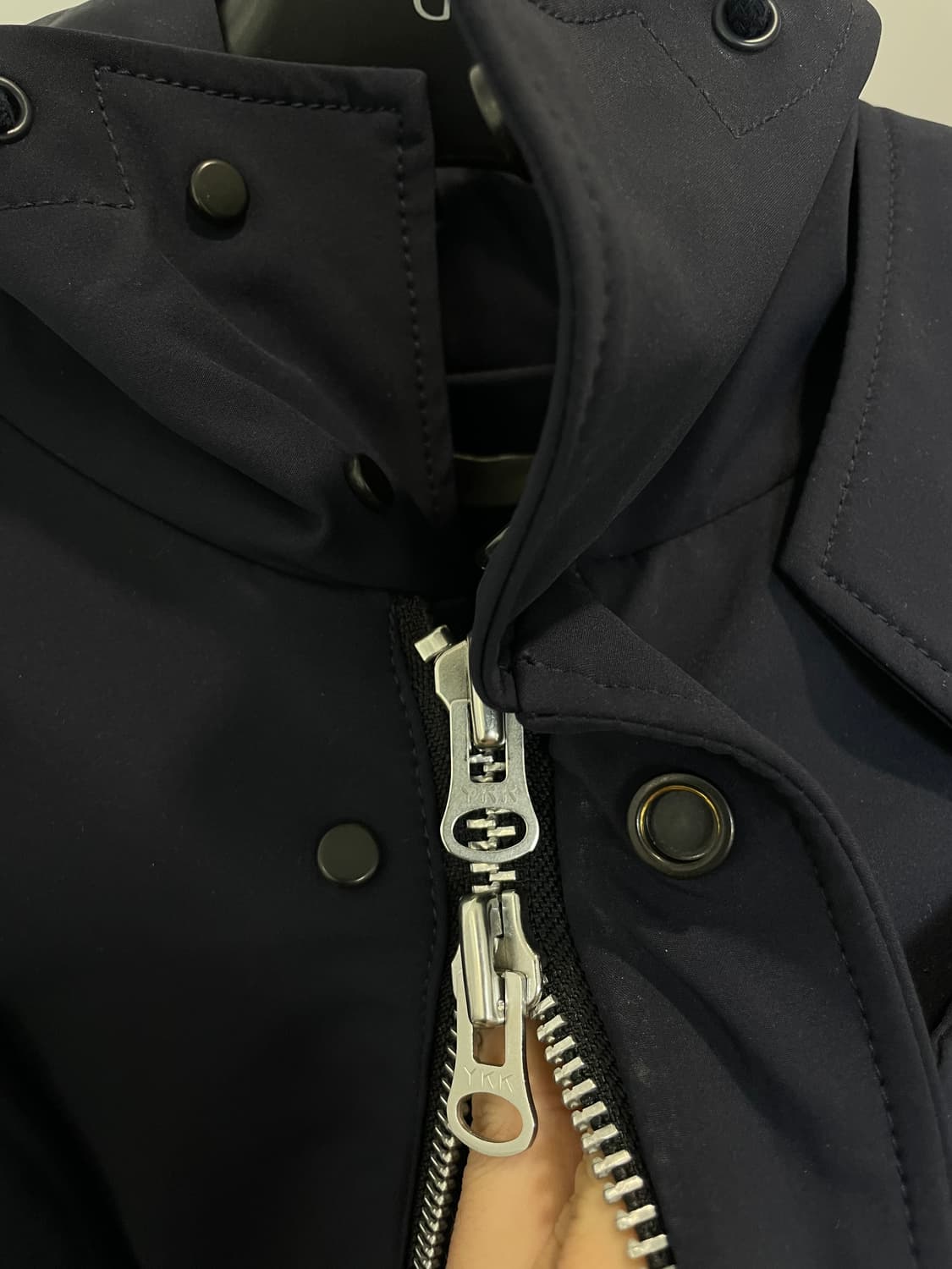 (S) Nohant 노앙 네이비 투웨이 오버사이즈 후드 나일론 코트 상품이미지4