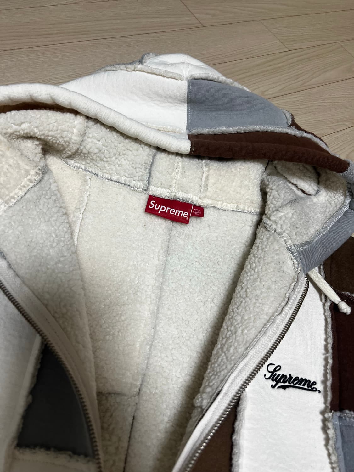 슈프림 포우 셔링 집업 후드 내추럴 M 상품이미지2