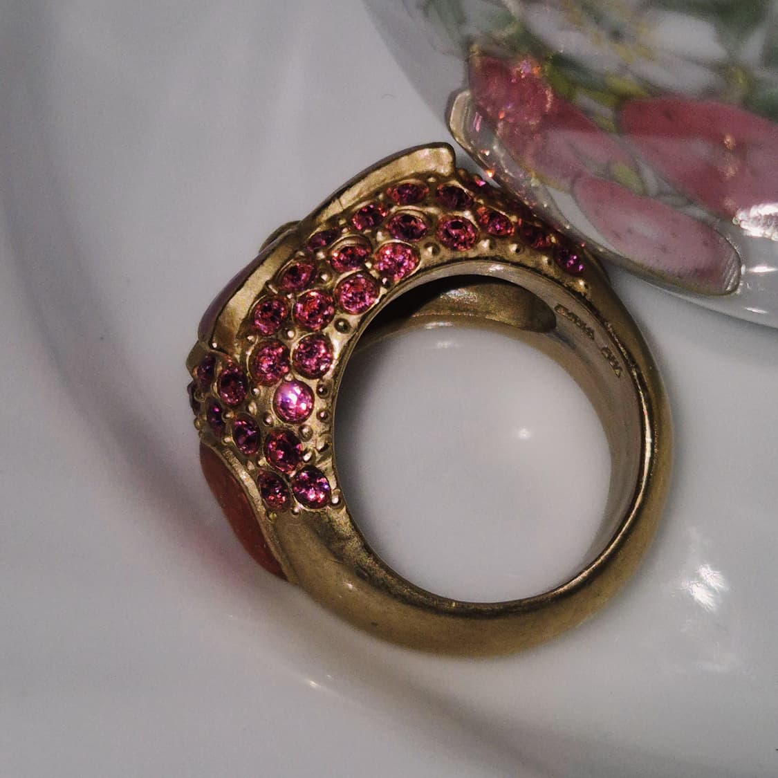 08s 안나수이 라인 스톤 파베 부엉이 반지 상품이미지9