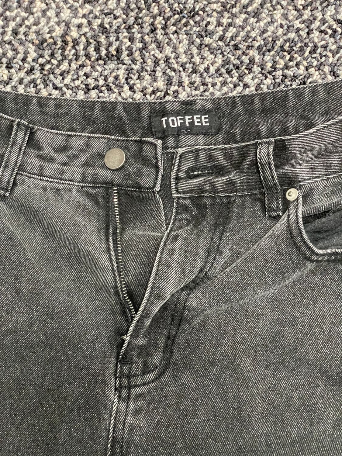 TOFFEE 블랙 데님 팬츠 L 상품이미지3