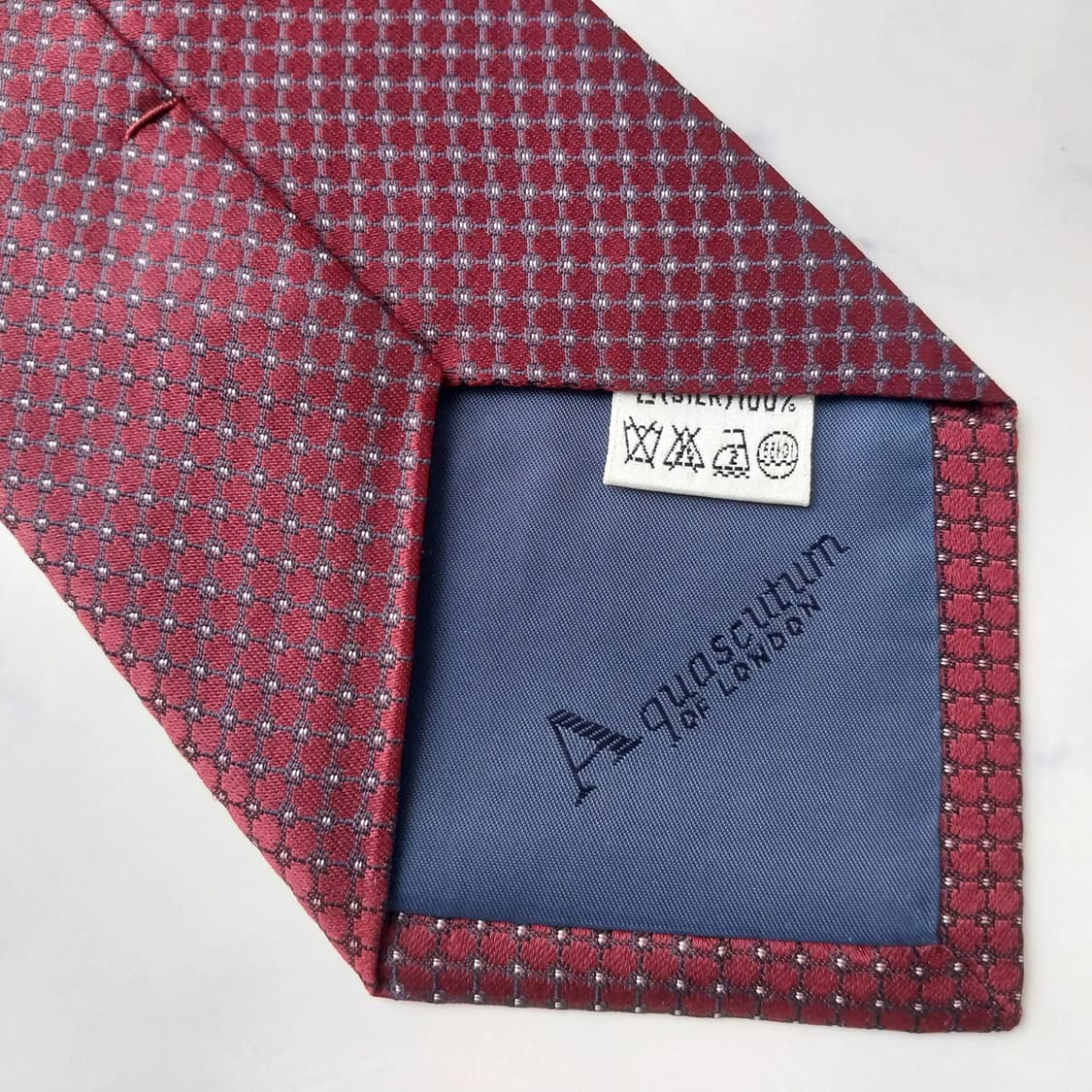 아쿠아스큐텀 실크 마이크로 패턴 넥타이 10.1cm A+등급 K2034 상품이미지6