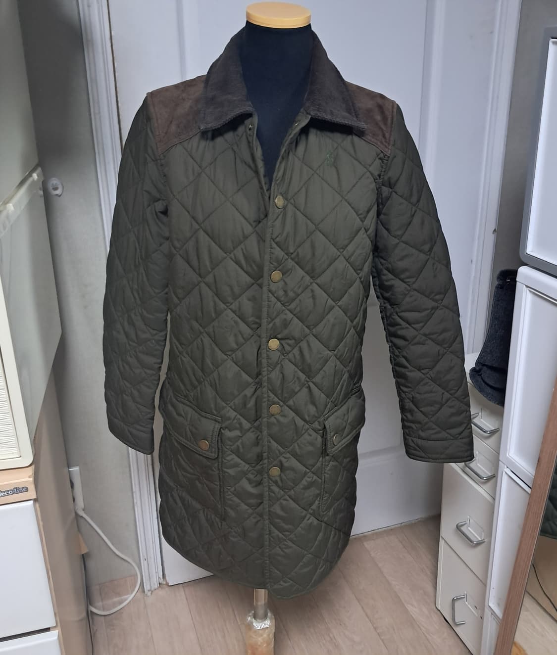 폴로랄프로렌 카키 퀼팅 자켓 L (12-14세)44~날씬55 상품이미지1