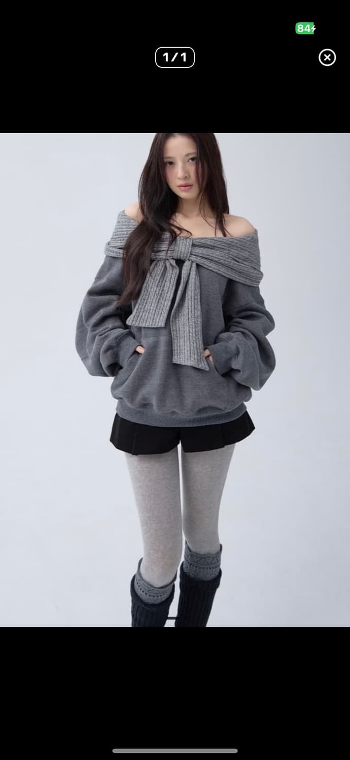 더티스 리본후드 그레이 새상품 상품이미지1