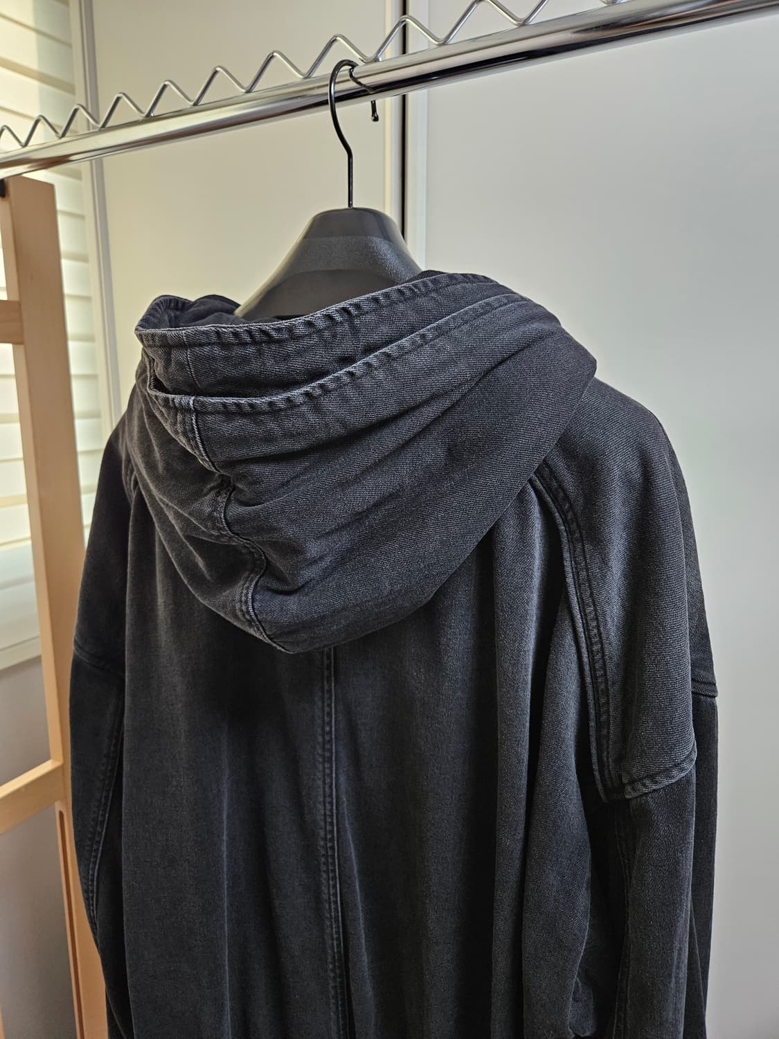 준지/ 26SS 데님 더블 레이어드 후드 집업/ M 상품이미지4