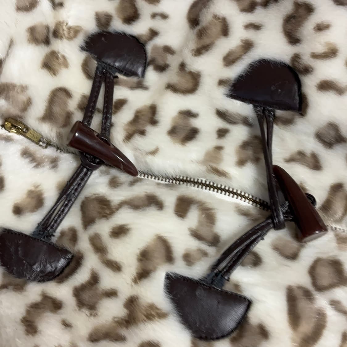 앙크루즈 네코미미 호피 폼폼이 오네갸루 더플코트 상품이미지6