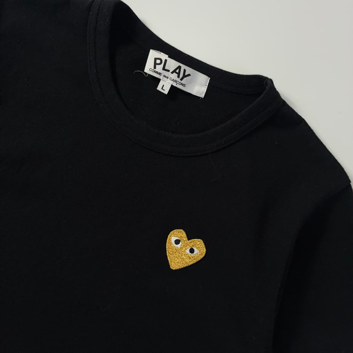 Comme des garsons  꼼데가르송 골드하트와펜 블랙 반팔티셔츠 상품이미지2
