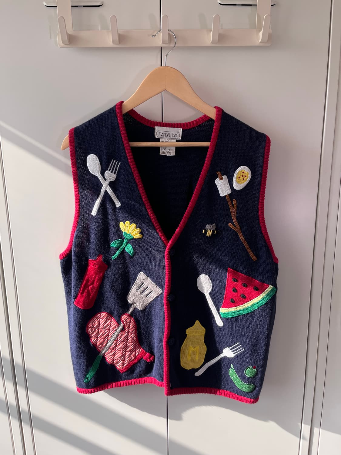 Mandal bay 쿠킹 자수 니트 조끼 가디건  상품이미지7