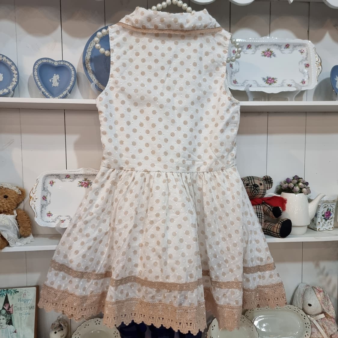 리즈리사 LIZ LISA 라떼빛 도트 레이스 미니원피스 상품이미지6