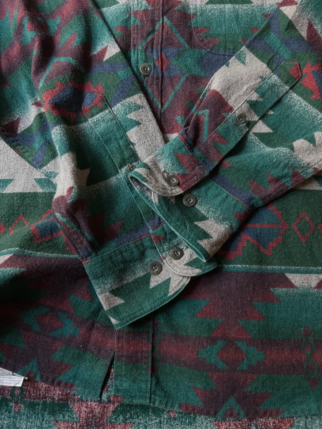 [M]90's USA 빈티지 아즈텍 패턴 샤모아 헌팅 셔츠 상품이미지5