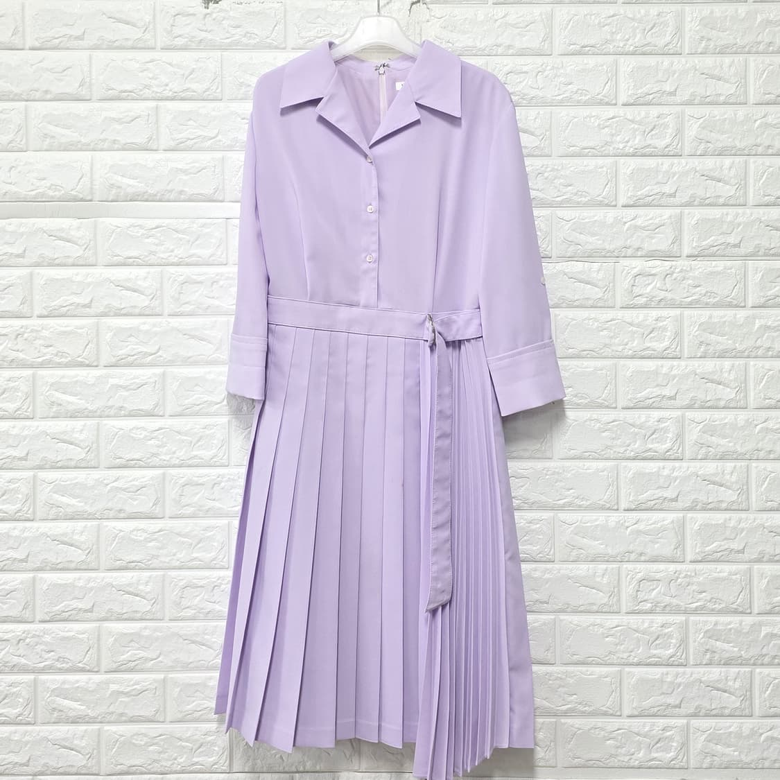 택포// 잇미샤 플리츠 롱 원피스 라벤더 M 상품이미지1