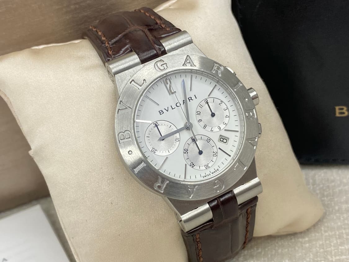 불가리 디아고노 CH35S 35mm 화이트 크로노 쿼츠 미듐 중형 상품이미지4