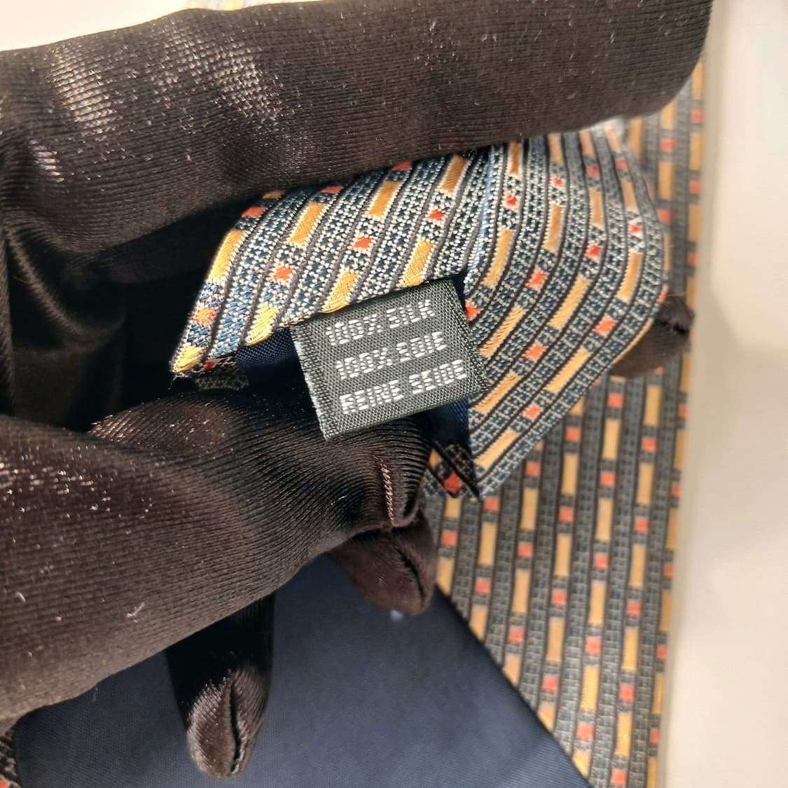 트루사르디 실크 네이비 패턴 넥타이 9.5cm A+등급 G13
 상품이미지9