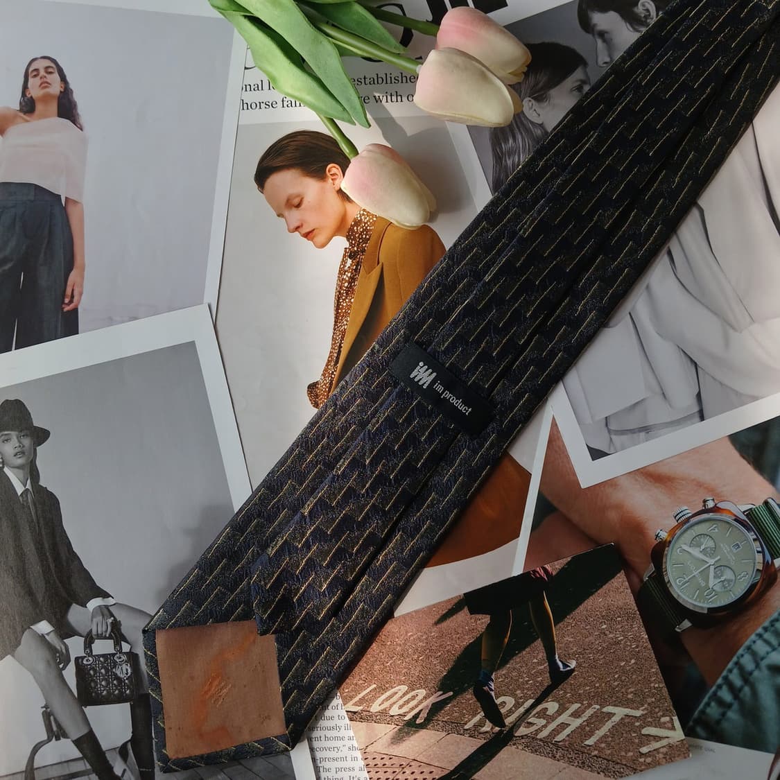 이세이 미야케 진네이비 패턴 넥타이 9.8cm A~B등급 A19738 상품이미지5